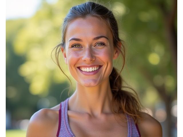 Maria, 37, smiling confidently after weight loss and health improvements
