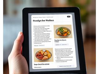 Hand holding a tablet displaying personalized health data and recommendations